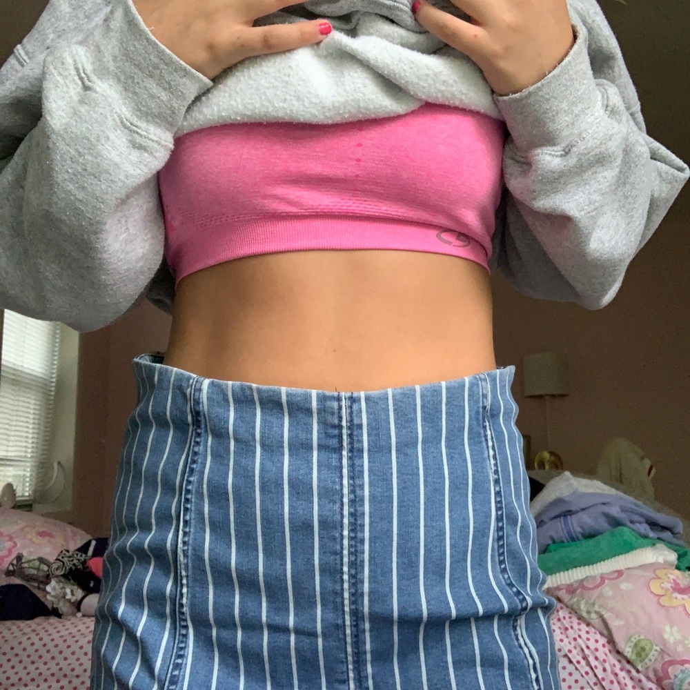 striped jean skirt with zipper!